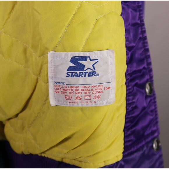 Los Angeles Lakers Vintage 80s Starter Satin Jacket Purple Pro Line XXL - Picture 10 of 11